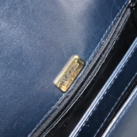 BALLY Shoulder Bag Leather Black Gold Auth 169439