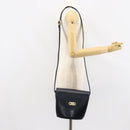 BALLY Shoulder Bag Leather Black Gold Auth 169439-24