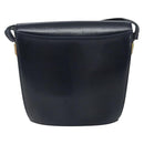 BALLY Shoulder Bag Leather Black Gold Auth 169439-2