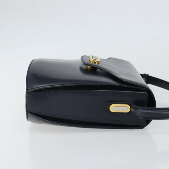 BALLY Shoulder Bag Leather Black Gold Auth 169439