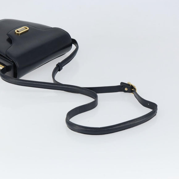 BALLY Shoulder Bag Leather Black Gold Auth 169439