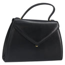 GIVENCHY Hand Bag Leather Black Gold Auth 169440-1
