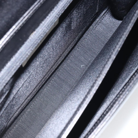 GIVENCHY Hand Bag Leather Black Gold Auth 169440