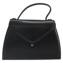GIVENCHY Hand Bag Leather Black Gold Auth 169440-2