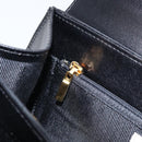 GIVENCHY Hand Bag Leather Black Gold Auth 169440-20