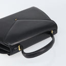 GIVENCHY Hand Bag Leather Black Gold Auth 169440-6