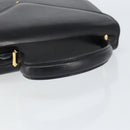 GIVENCHY Hand Bag Leather Black Gold Auth 169440-7