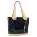 Salvatore Ferragamo Tote Bag Patent leather Black Silver Auth 169441-1