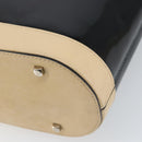 Salvatore Ferragamo Tote Bag Patent leather Black Silver Auth 169441-15