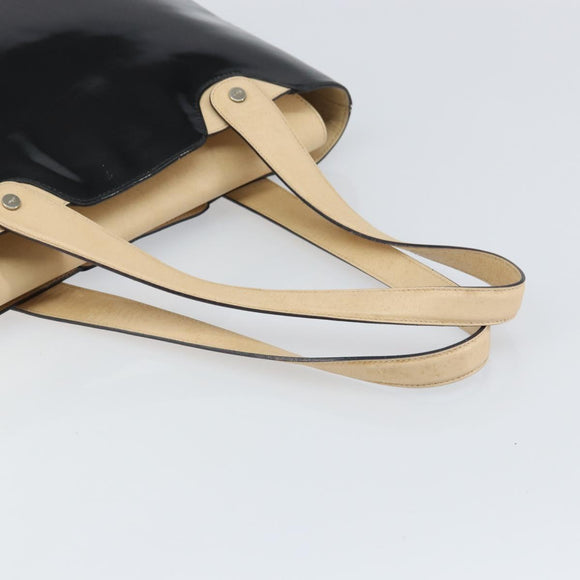 Salvatore Ferragamo Tote Bag Patent leather Black Silver Auth 169441