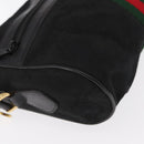 GUCCI GG Canvas Web Sherry Line Shoulder Bag Black Gold 010 378 Auth 169442-9