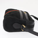 GUCCI GG Canvas Web Sherry Line Shoulder Bag Black Gold 010 378 Auth 169442-3