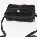 GUCCI GG Canvas Web Sherry Line Shoulder Bag Black Gold 010 378 Auth 169442-6