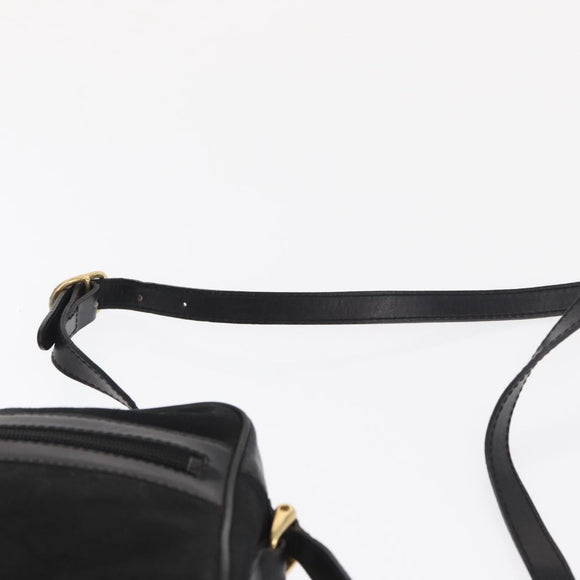 GUCCI GG Canvas Web Sherry Line Shoulder Bag Black Gold 010 378 Auth 169442