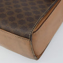 CELINE Macadam Canvas Shoulder Bag PVC Leather Brown Gold Auth 169444-9