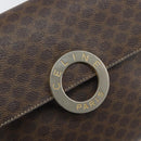 CELINE Macadam Canvas Shoulder Bag PVC Leather Brown Gold Auth 169444-17