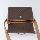 CELINE Macadam Canvas Shoulder Bag PVC Leather Brown Gold Auth 169444-18