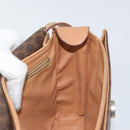 CELINE Macadam Canvas Shoulder Bag PVC Leather Brown Gold Auth 169444-19