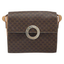CELINE Macadam Canvas Shoulder Bag PVC Leather Brown Gold Auth 169444-13