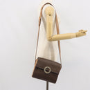 CELINE Macadam Canvas Shoulder Bag PVC Leather Brown Gold Auth 169444-23