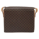CELINE Macadam Canvas Shoulder Bag PVC Leather Brown Gold Auth 169444-2