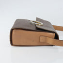 CELINE Macadam Canvas Shoulder Bag PVC Leather Brown Gold Auth 169444-3
