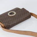 CELINE Macadam Canvas Shoulder Bag PVC Leather Brown Gold Auth 169444-6