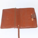 MCM Logogram Vicetos Clutch Bag PVC Leather Brown Gold Auth 169445-19
