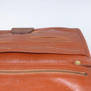 MCM Logogram Vicetos Clutch Bag PVC Leather Brown Gold Auth 169445-23