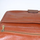 MCM Logogram Vicetos Clutch Bag PVC Leather Brown Gold Auth 169445-24