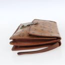 MCM Logogram Vicetos Clutch Bag PVC Leather Brown Gold Auth 169445-5