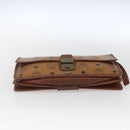 MCM Logogram Vicetos Clutch Bag PVC Leather Brown Gold Auth 169445-7