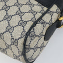 GUCCI GG Supreme Sherry Line Shoulder Bag PVC Navy Gold 22 02 005 Auth 169446-9
