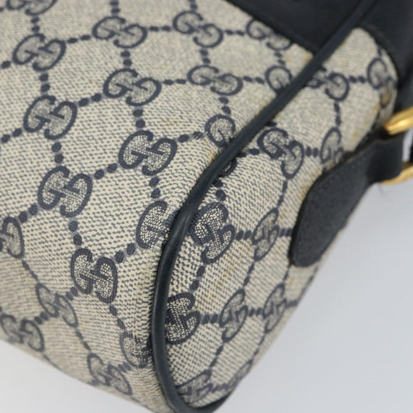GUCCI GG Supreme Sherry Line Shoulder Bag PVC Navy Gold 22 02 005 Auth 169446