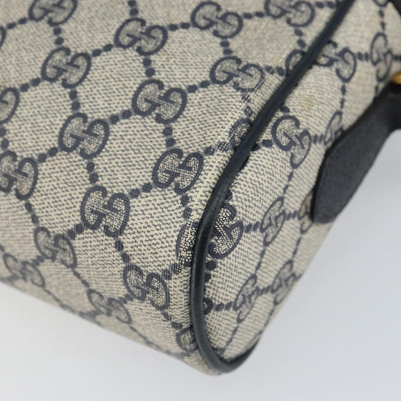 GUCCI GG Supreme Sherry Line Shoulder Bag PVC Navy Gold 22 02 005 Auth 169446