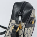 GUCCI GG Supreme Sherry Line Shoulder Bag PVC Navy Gold 22 02 005 Auth 169446-10