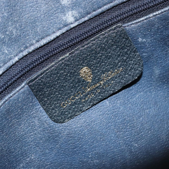 GUCCI GG Supreme Sherry Line Shoulder Bag PVC Navy Gold 22 02 005 Auth 169446