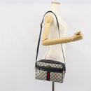 GUCCI GG Supreme Sherry Line Shoulder Bag PVC Navy Gold 22 02 005 Auth 169446-24