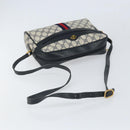 GUCCI GG Supreme Sherry Line Shoulder Bag PVC Navy Gold 22 02 005 Auth 169446-7