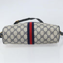 GUCCI GG Supreme Sherry Line Shoulder Bag PVC Navy Gold 22 02 005 Auth 169446-5