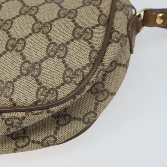 GUCCI GG Supreme Web Sherry Line Clutch Bag PVC Beige Gold 89 01 034 Auth 169447