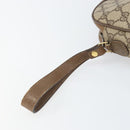 GUCCI GG Supreme Web Sherry Line Clutch Bag PVC Beige Gold 89 01 034 Auth 169447-12