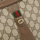 GUCCI GG Supreme Web Sherry Line Clutch Bag PVC Beige Gold 89 01 034 Auth 169447-13