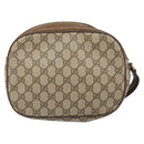 GUCCI GG Supreme Web Sherry Line Clutch Bag PVC Beige Gold 89 01 034 Auth 169447-3