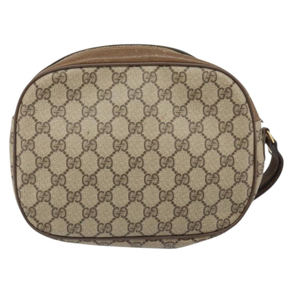 GUCCI GG Supreme Web Sherry Line Clutch Bag PVC Beige Gold 89 01 034 Auth 169447
