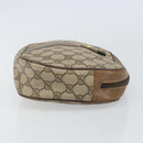 GUCCI GG Supreme Web Sherry Line Clutch Bag PVC Beige Gold 89 01 034 Auth 169447-4