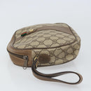 GUCCI GG Supreme Web Sherry Line Clutch Bag PVC Beige Gold 89 01 034 Auth 169447-5