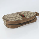 GUCCI GG Supreme Web Sherry Line Clutch Bag PVC Beige Gold 89 01 034 Auth 169447-6
