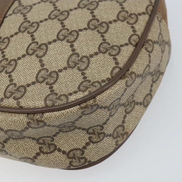 GUCCI GG Supreme Web Sherry Line Clutch Bag PVC Beige Gold 89 01 034 Auth 169447
