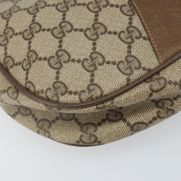 GUCCI GG Supreme Web Sherry Line Clutch Bag PVC Beige Gold 89 01 034 Auth 169447